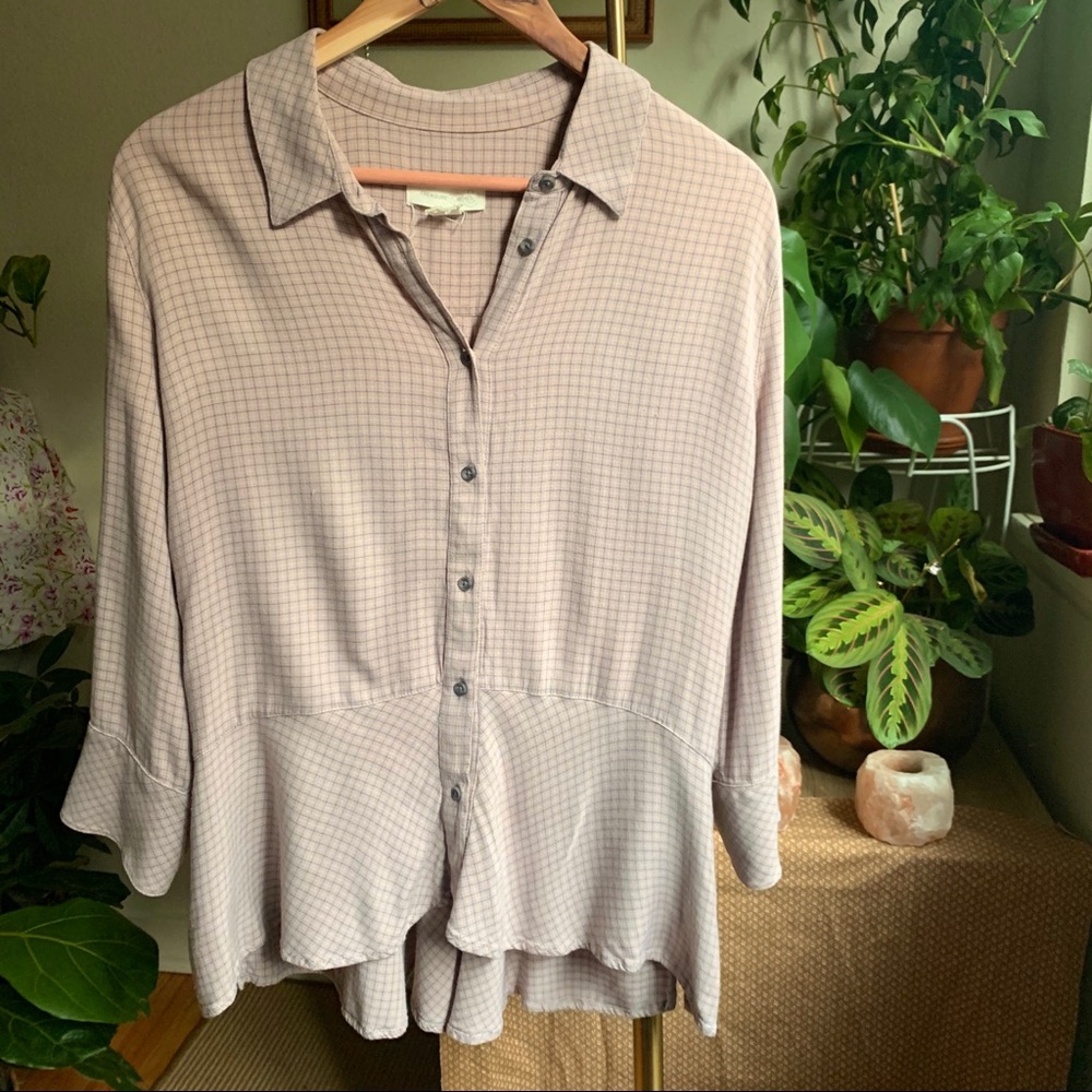 Treasure and bond baby doll button down blouse